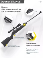 Винтовка пневматическая Borner Chance (пластик, Black, XS-QA6BC) кал. 4.5 мм, 3 Дж.