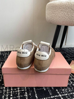 Кроссовки Miu Miu женские коричневые с надписью