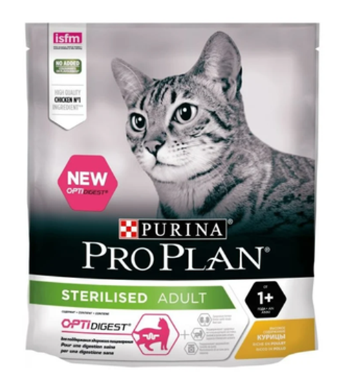 Purina Pro Plan Sterilised Сухой корм для стерилизованных кошек с курицей, 400 г
