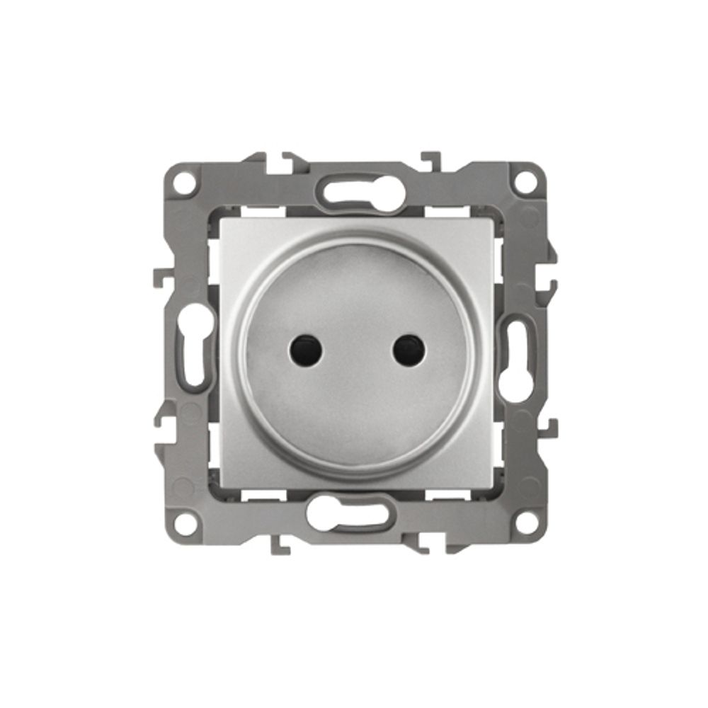 12-2105-03 ЭРА Розетка 2P, 16A-250В, IP20, Эра12, алюминий