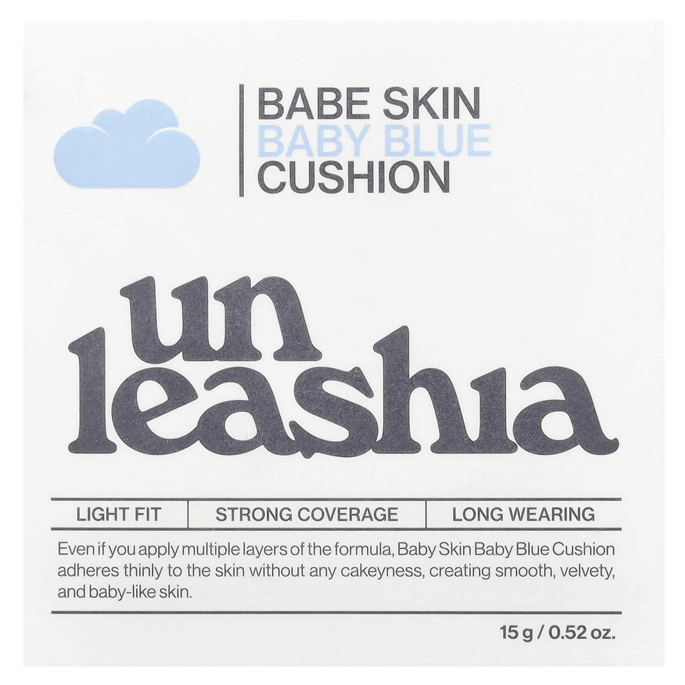 Unleashia, Babe Skin, Baby Blue Cushion, SPF40 / PA ++, серафик 17C, 15 г (0,52 унции)