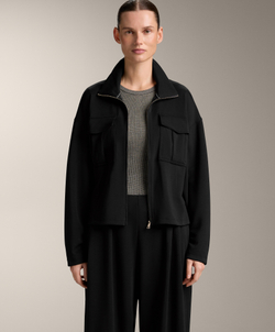 Oysho Куртка с ремнем из мягкой ткани с модалом, черный