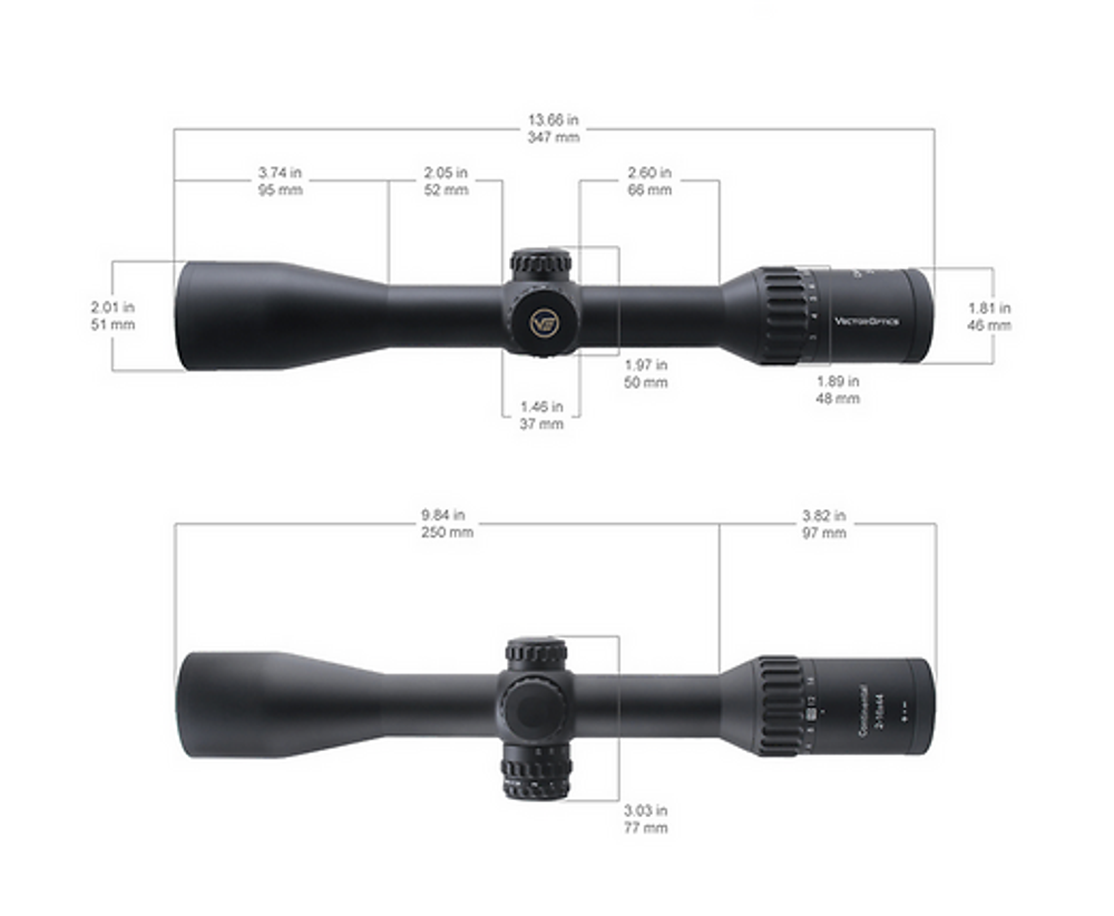 Прицел Vector Optics Continental X8 2-16x44 Tactical ED, сетка BDC (SCOM-T39)