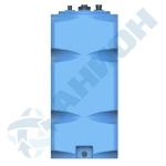 Емкость прямоугольная вертикальная для дизельного топлива со сливом Анион 500 л. вертикальная (650x650x1480см;синий) - арт.559435