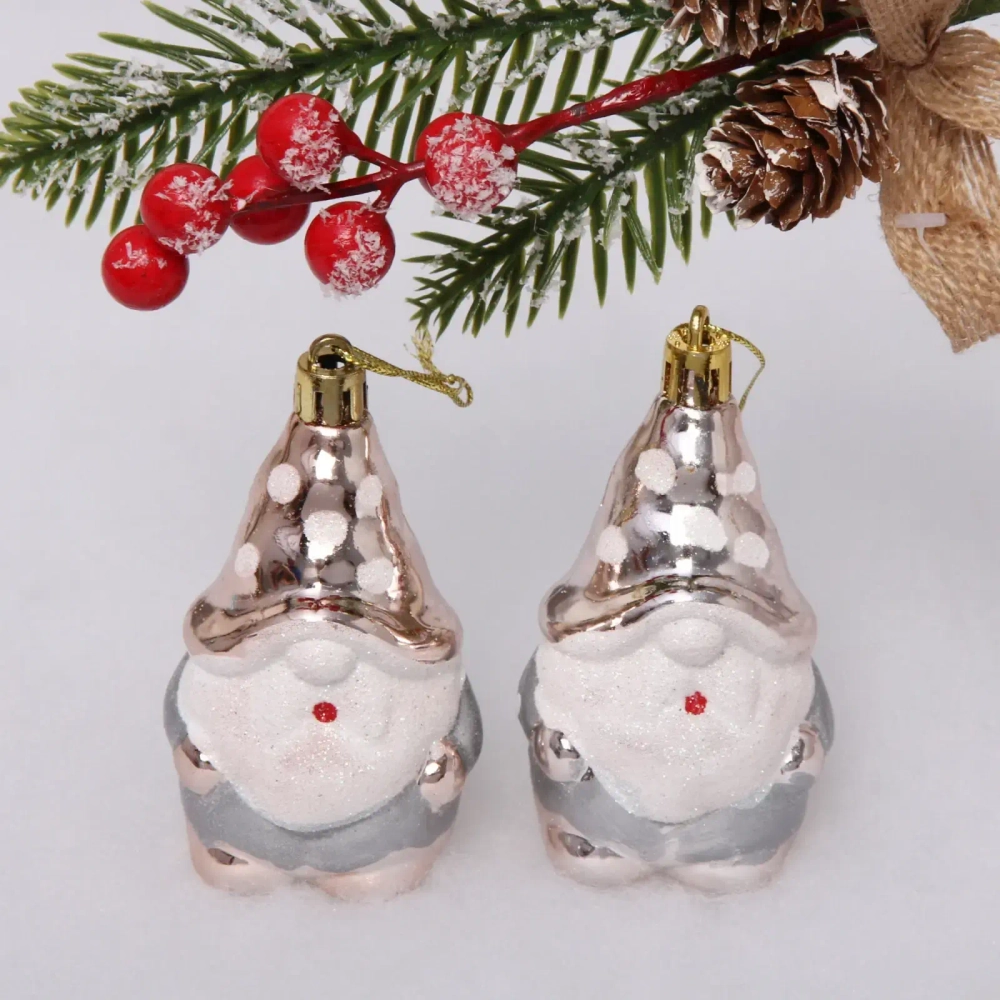 Ёлочная игрушка «Счастливый лесничий» (2 шт) 9 см,шампань