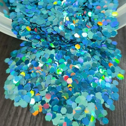 Блестки Глиттеры 2,5 мм. - Голубой голографик универсальные для творчества, рукоделия, для смолы, дизайна ногтей, декор...