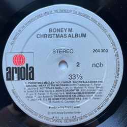 Винтажная виниловая пластинка LP Boney M. Christmas Album (Нидерланды 1981) White Christmas