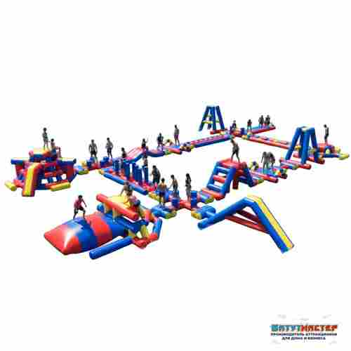 Коммерческий надувной аквапарк на воде «Три стихии» 36×25×4 м