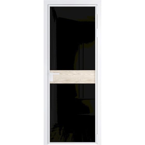 Алюминиевая дверь 6AG вайт остеклённая со вставкой