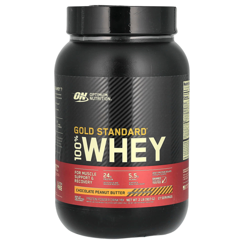 Optimum Nutrition, Gold Standard® 100% Whey, сывороточный протеин, со вкусом шоколада и арахисовой пасты, 907 г (2 фунта)