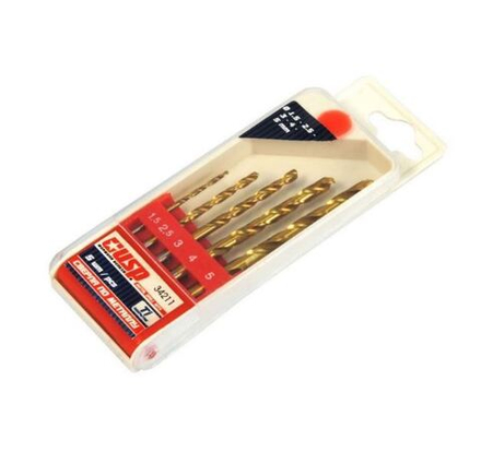 34211 Набор сверл HSS по металлу 5шт (1,5-5мм) титан