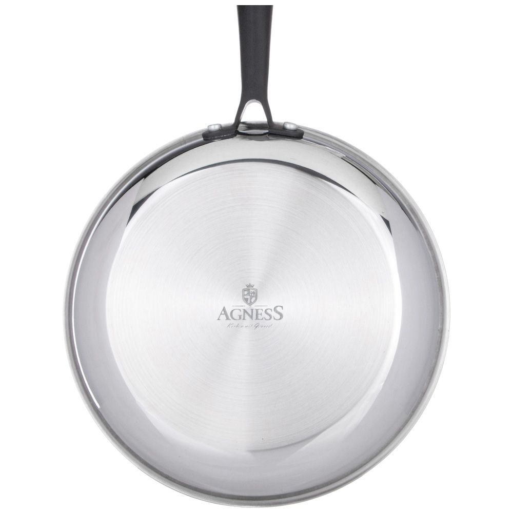 СКОВОРОДА C АНТИПРИГАРНЫМ ПОКРЫТИЕМ "IRON CHEF" AGNESS 26*5.0CM ТЕХНОЛОГИЯ 3-PLY, НЕРЖ.СТАЛЬ 18/10