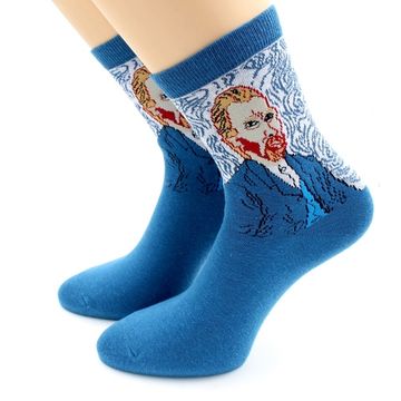 Носки с принтом "Автопортрет" Винсент Ван Гог длинные Hobby Line