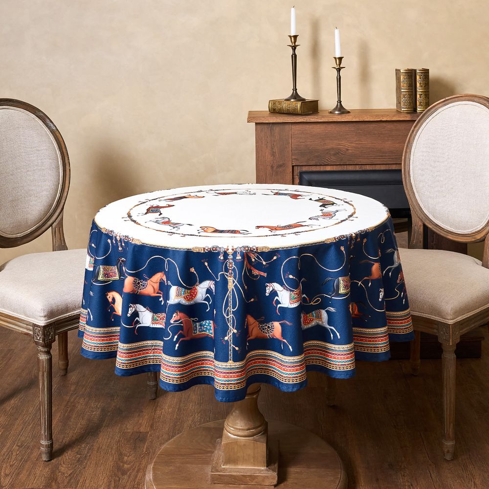 СКАТЕРТЬ КРУГЛАЯ "PASSAGE" 190СМ ,БЕЛЫЙ, 100% ХЛОПОК,ТВИЛ,ПРОПИТКА