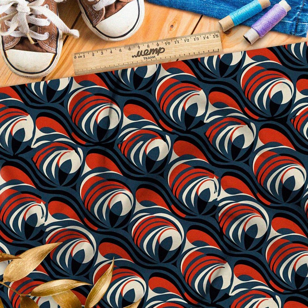 Ткань премиум атлас экзотический орнамент