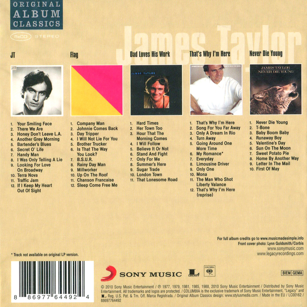 James Taylor / Original Album Classics (5CD)