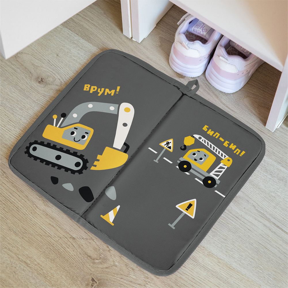 Коврик в садик 30х36 см, Экскаватор