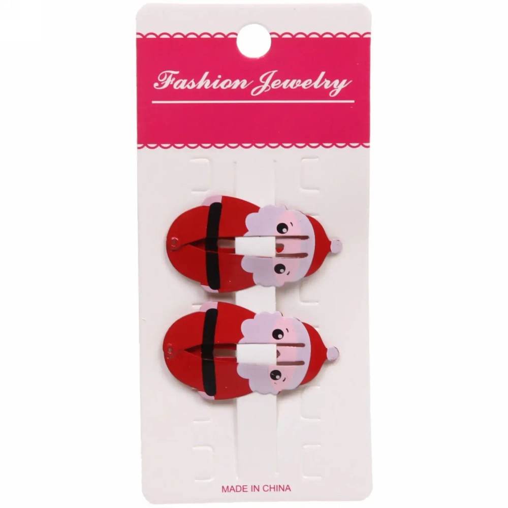 Зажимы для волос 2шт «Новогодняя сказка - Дед Мороз», 5*2см