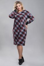 Платье 1221 бордовая клетка Novita (Акция)