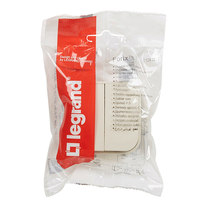 Выключатель 2х-клавишный IP20 10А 250В слоновая кость Quteo Legrand