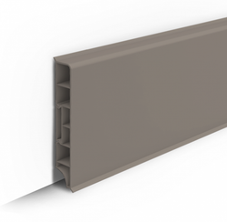 Плинтус ПВХ Идеал Дюра прямоугольный 036 Платиново-серый 80х16х2200 мм