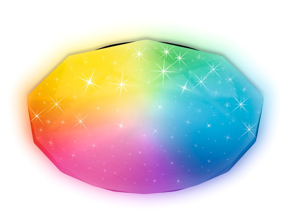 Светодиодный светильник c подсветкой RGB FF417 WH белый 60W D400*80 (ПДУ ИК)
