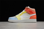 CJ AIR JORDAN 1 MID TO MY FIRST COACH WHITE/LIGHT ZITRON/SUMMIT WHITE/OPTI YELLOW