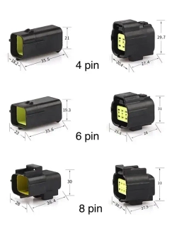 Разъем герметичный 6 pin (6 контактов), без проводов, 1 комплект, универсальный (мама + папа)