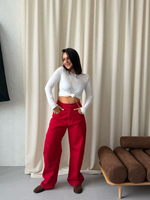 Джинсы красные