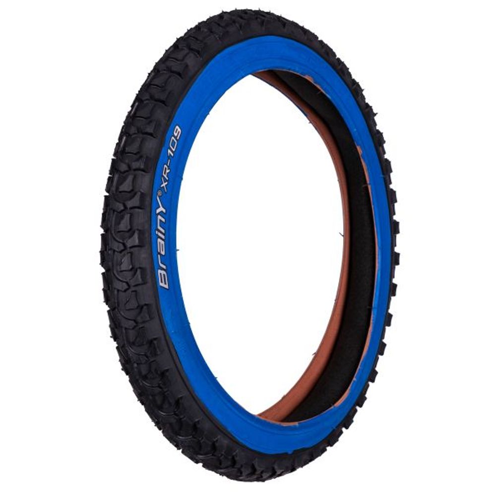 Велопокрышка 16" BrainY 16x2.125 с синей полоской XR-109/690052