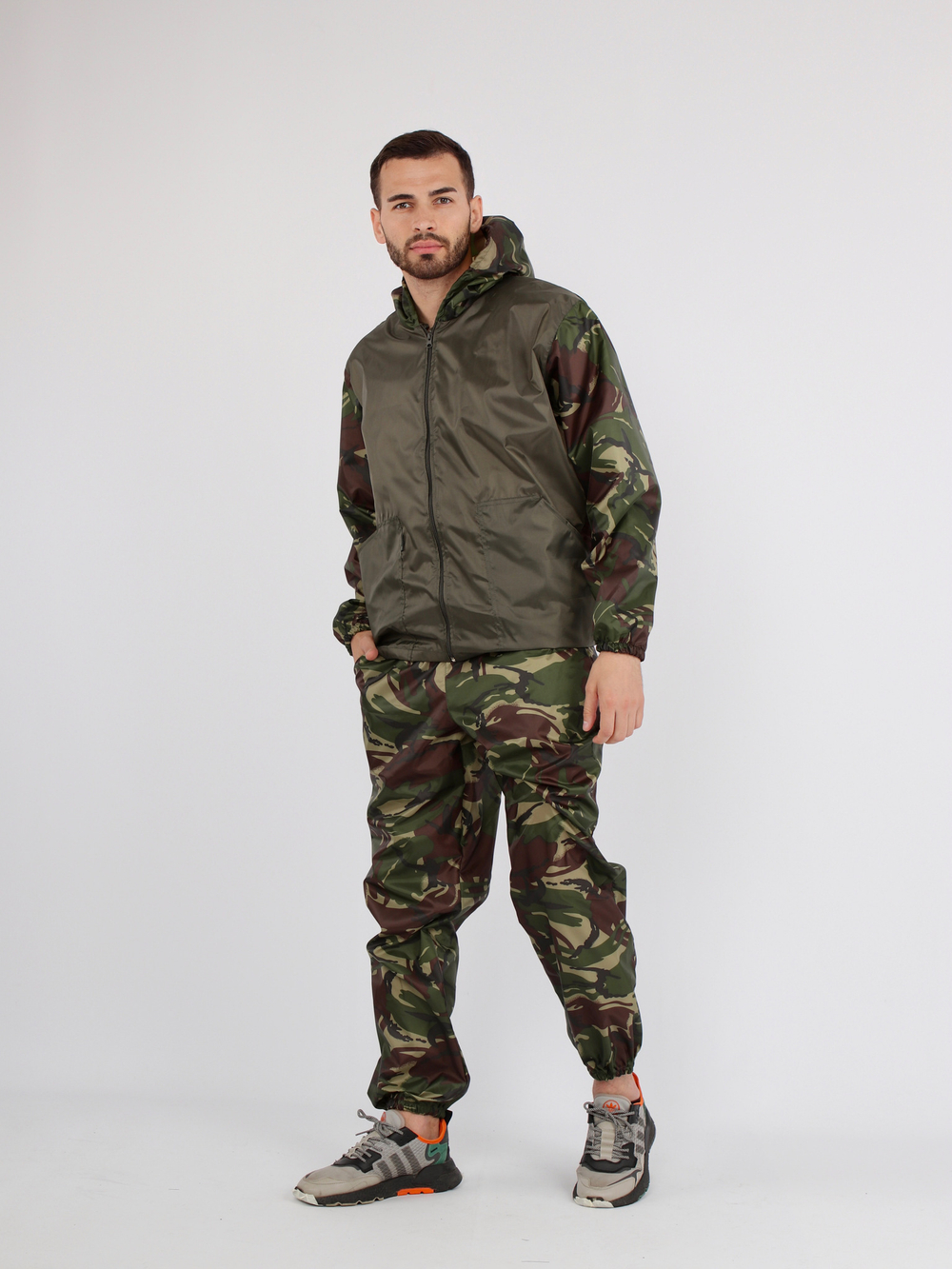 Костюм для активного отдыха Prival Ветровлагозащитный, мужской, хаки + кмф Кукла