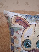 Декоративный гобеленовый чехол для интерьерной подушки Моя зайка 38*38