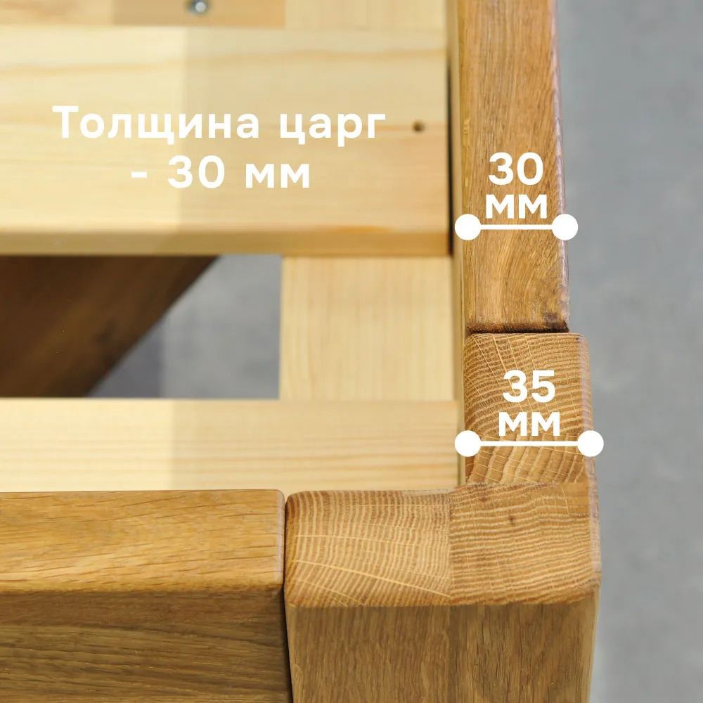 Кровать двуспальная Дольче Вита 160х200 деревянная, парящая, дикий дуб, в стиле лофт