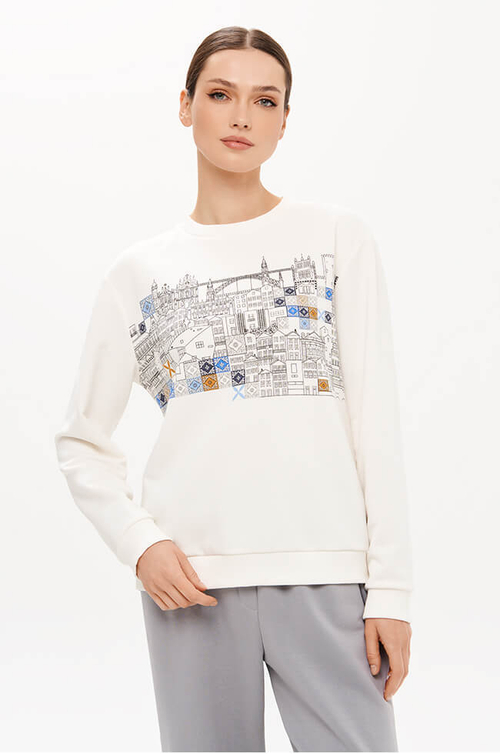 23351 Свитшот женский (молочный)