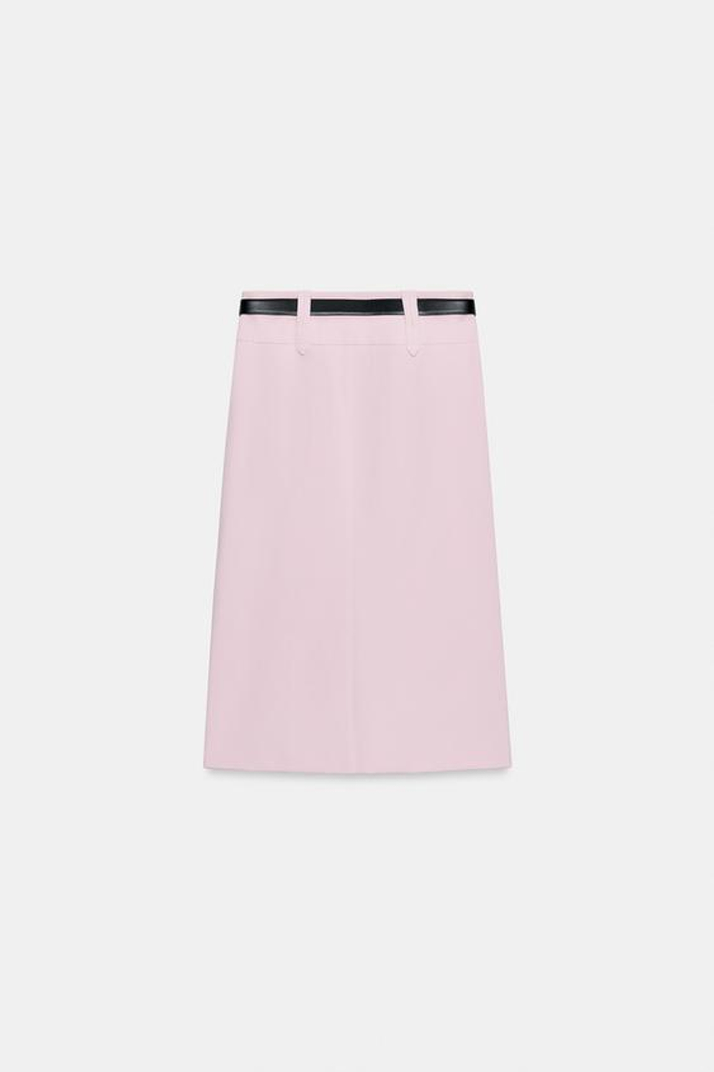 ZARA ЮБКА-КАРАНДАШ МИДИ С РЕМНЕМ, РОЗОВЫЙ