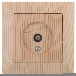 Розетка Intro Solo 4-301-11 TV одиночная, СУ, сосна