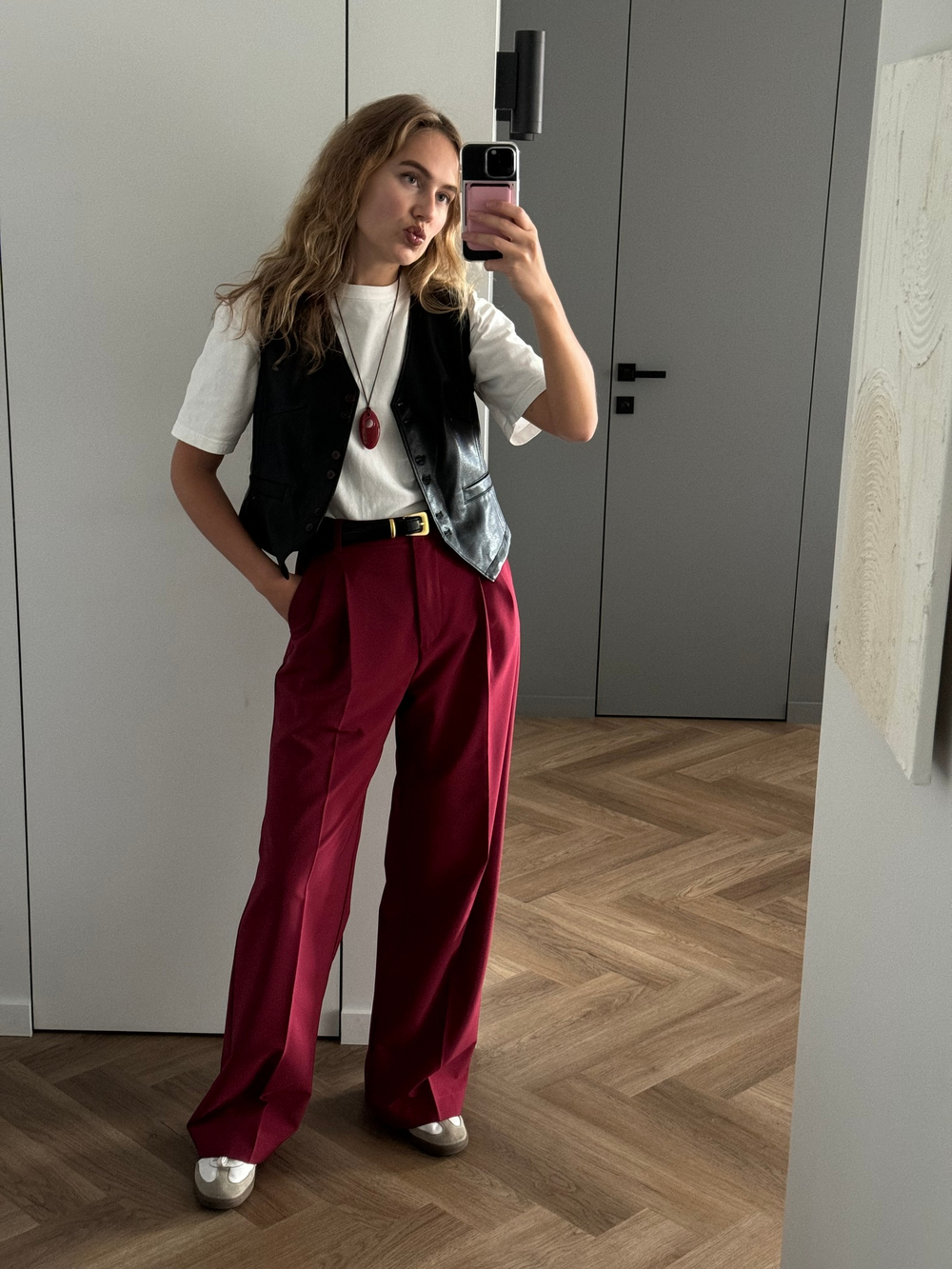 Брюки Office винный