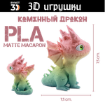 Дракон каменный stlflix, стеклянные глаза, PLA macaron