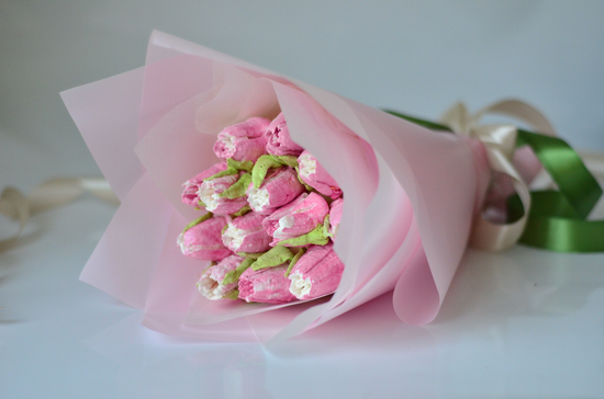 Букет из зефира тюльпаны