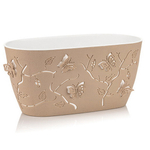 Кашпо для цветов пластиковое 3,6л «Бабочки» бежевое