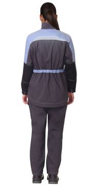 Костюм женский "Сириус-Фаворит-Мега" полукомбинезон (серый/сирень/черный)