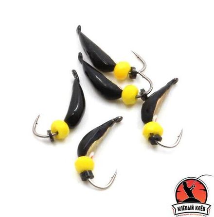 Мормышка вольф. безнасадочная "ЯМАН" Капелька №2, вес 0,45 гр., кристалл желтый, цв. латунь