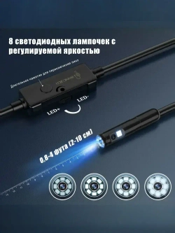 Двойная камера Видеобороскоп для смартфона, 5M, подходит для Android/IOS/планшетов, питание от USB, используется для исследования узких мест