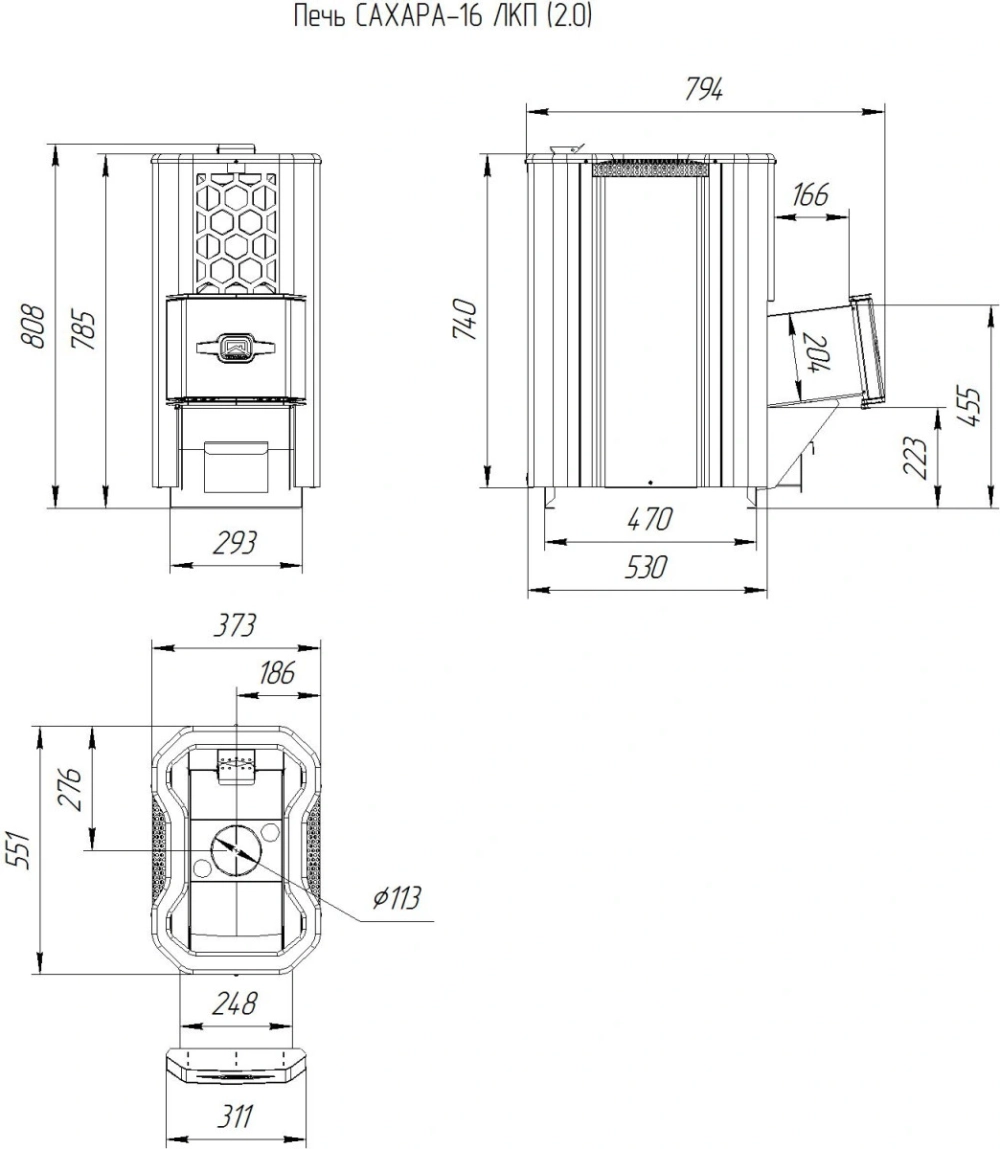 Печь для бани Сахара-16 ЛКП (2.0)