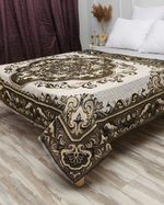 Покрывало 1,5 спальное, Гобелен с размерами: 147x210 см / накидка на диван, кровать, рис. Рапсодия (голубой)