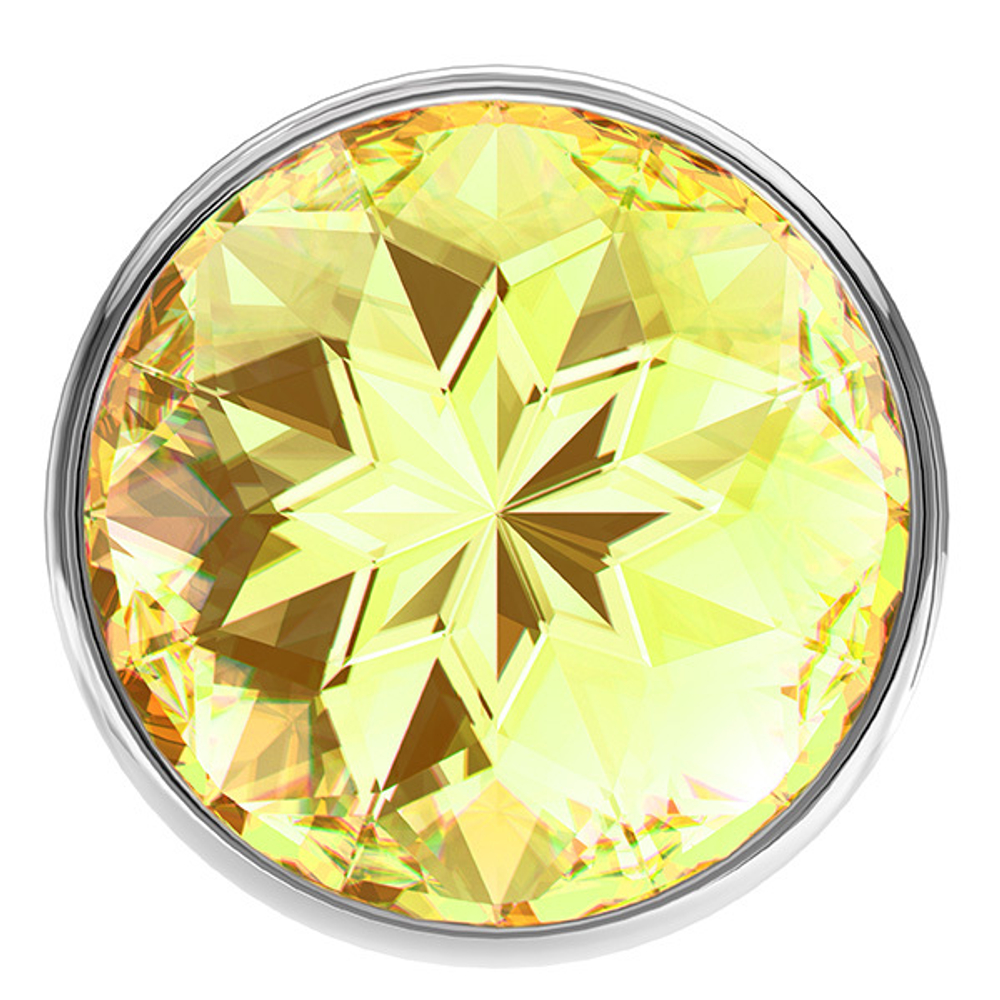 Анальная пробка 8см с желтым кристаллом Lola Games Diamond Yellow Sparkle Large 4010-02Lola