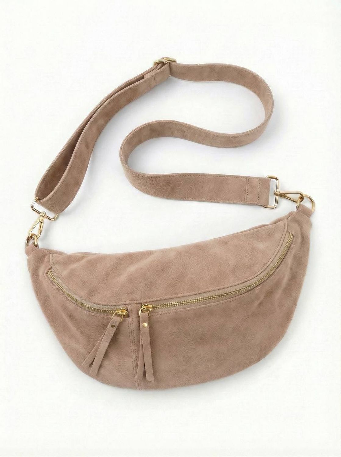 Banana bag, ballerina, NOVA suede gold (пудра)