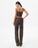 WASHED BROWN BANDEAU TOP