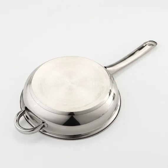 Набор Доляна «Классика», 8 предметов: ковш 1,5 л, 2 кастрюли 2/3 л, сковорода d=24 см, 4 крышки, стенки 0,3 мм, дно 5 мм