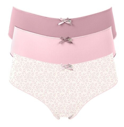 Набор из 3 розово-бежевых трусиков-шортов Olivia (Размер: L) (Цвет: разноцветный)